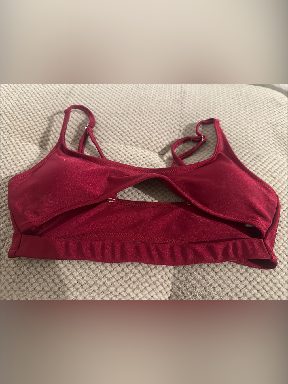 Red Satin Wireless Bralette - Women bikini too